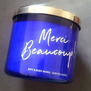 Bath and Body Works 3 Wick Candle 14.5 oz Merci Beaucoup  New